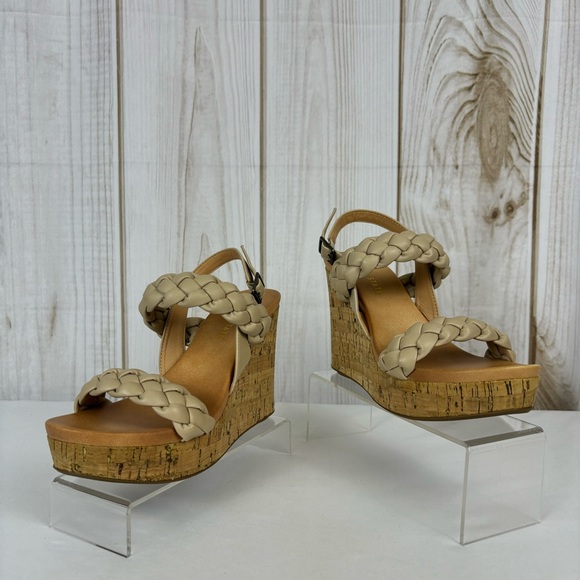 Alter’d State Wedge Sandals Braided Straps Comfort Platform Shoes Tan Size 7.5 - Picture 3 of 16